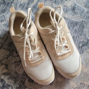 Vionic Women's 8 Chance Walking Sneakers-Supportive Apricot White Color Orthotic